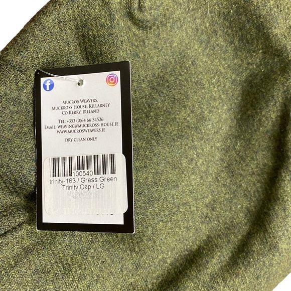 Mucros Weavers Irish Flat Cap Men's Tweed Hat Trinity Cap Made in Ireland Green - Picture 9 of 12